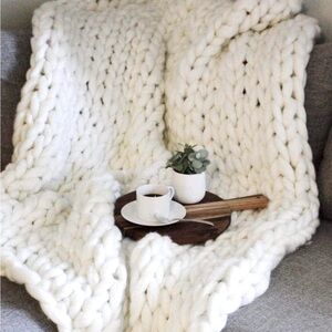 Handmade crochet chunky blanket